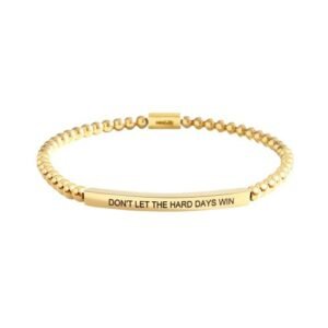gold bead letter bracelet– inspirational jewelry for women & men bracelet